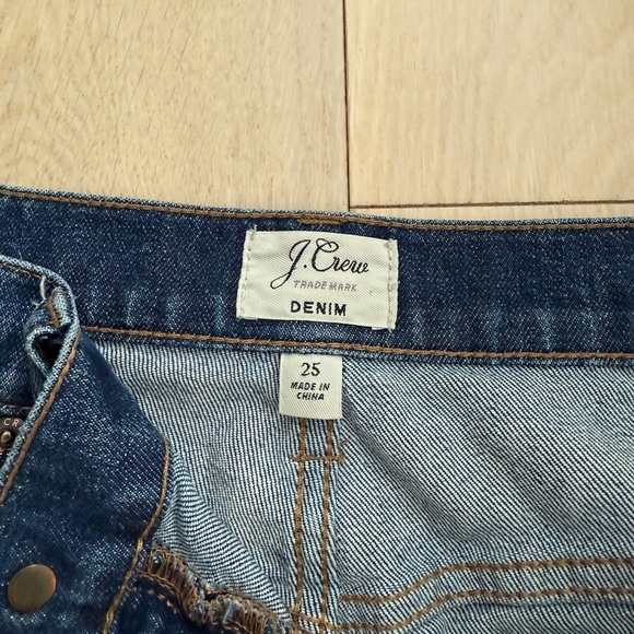 J. Crew A line denim skirt with distressed hem - Picture 2 of 5